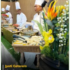 Where taste meets artistry. My team of chefs stands ready at their station, a presentation that speaks for itself and showcases their professionalism.