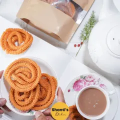 My Garlic Murukku is the perfect partner for your evening chai. I make sure each batch is perfectly spiced and fried to give you that satisfying crunch.