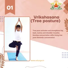 This is the Vrikshasana, or Tree Pose. It's a fantastic pose for children to develop concentration and strengthen their hip, back, and shoulder muscles, all while having fun finding their balance.