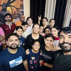 Another joyful group moment. We celebrate our practice and the supportive community we have built together at the studio.