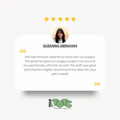 Thank you, Suzanna! We're so happy to hear that your puppy had the best experience with our cheerful staff and friendly groomer. We can't wait to see you again.