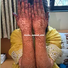 A full view of the 24-hour stain, showing the rich color on both hands and arms.