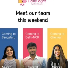 Meet our team this weekend in Bengaluru, Delhi-NCR, and Chennai! Join us for an exclusive orientation session to see how Tickle Right transforms early learning into a joyful, strong foundation for the future.