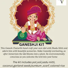 For Ganesh Chaturthi, I offer a complete kit for children to handcraft their own eco-friendly idol from Shadu Mitti. The kit includes all materials and a tutorial for a conscious and creative celebration.
