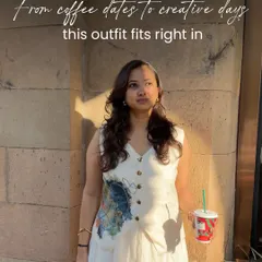 From coffee dates to creative days, the Reverie Co-ord set fits right in. The fine cotton linen is breathable and soft, while the abstract art detail adds a unique touch that feels personal and intentional.