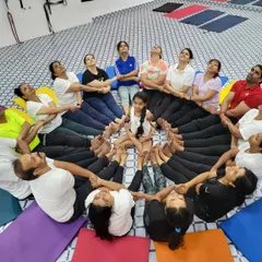 Another view of our Yoga Day celebration circle. It is a joy to see students of all ages and levels coming together to share their love for yoga.