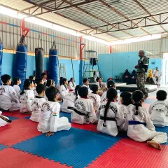 A special session in progress at our Jaitpur branch. I often gather students to talk about the philosophy of martial arts, emphasizing respect, courage, and integrity.