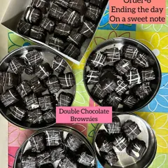 Ending the day on a sweet note with trays of my decadent Double Chocolate Brownies.