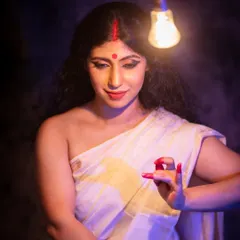 The story begins. This image pays tribute to the artisans of Kumartuli, whose hands transform clay into divinity. The project questions at what point humble material becomes a symbol of the divine feminine.