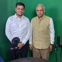 With Lt. General V.G. Khandare after a podcast on warfare and cybersecurity. His strategic insights into the defense sector are invaluable for understanding modern security threats.