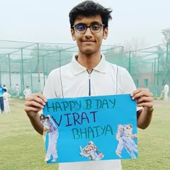 A heartfelt birthday wish for "Virat Bhaiya". Our students look up to him not just as a player, but as an elder brother.