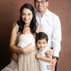 A beautiful family of four, perfectly posed. I guide families into natural positions that feel comfortable and look beautiful on camera.
