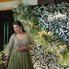 A shot of my mother looking elegant in a green embroidered anarkali that I styled for her. I believe the mother-of-the-bride should shine just as brightly.