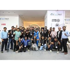 The team celebrating a successful first day at the D-arc exhibition. Our collective effort and enthusiasm are the foundation of our success.