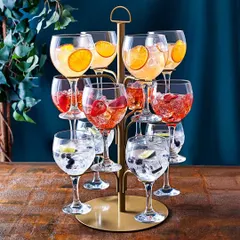 Our Gin Tree in all its glory, showcasing three different types of gin cocktails. It's a fantastic offering for gin-themed parties or weddings.