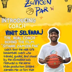 Introducing Coach Vinit Selvaraj, another of our talented coaches who worked on "Sitaare Zameen Par." He specializes in bringing out the star in every child, proving that basketball is a game for everyone, regardless of ability.