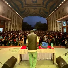 Facing a massive crowd of thousands at Christ University. I thrive on the energy of college fests, connecting with the audience to create a show that becomes the talk of the campus.