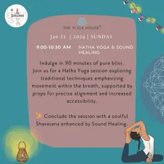 Join us for a blissful Hatha Yoga session that concludes with a soulful Shavasana enhanced by sound healing. A perfect way to reset your nervous system.