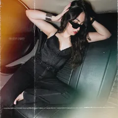 Be as bold as your lipstick. This is from a vintage-inspired car shoot, where we used a retro filter and dramatic poses to create a 90s paparazzi vibe.