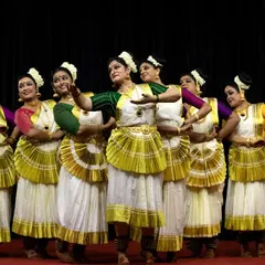 The grace of our ensemble shines in this moment from "Ashtalakshmi," where each dancer contributes to a unified, flowing narrative.