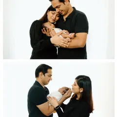 A collage of firsts: the first family hug, the first gentle touch. These images together tell the story of your new beginning as a family.