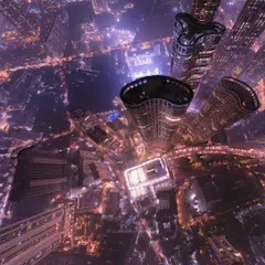 Another perspective from my aerial shoot, looking straight down at the uniquely shaped skyscrapers. The drone allows for compositions that defy gravity and offer a fresh look at architecture.