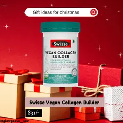 The Swisse Vegan Collagen Builder is a good plant-based option for those looking to support their skin's collagen production. It contains biotin, vitamin C, and amino acids which are the building blocks the body needs for skin regeneration.