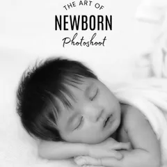 The art of the newborn photoshoot, captured in a classic black and white portrait. This simple, peaceful image embodies the timeless beauty we strive for in our work.