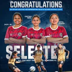 We are incredibly proud that three of our senior players, Geetika Negi, Divya Khand, and Jyoti Jr., were selected to represent Delhi at the 38th National Games. This highlights our commitment to developing top-tier football talent.