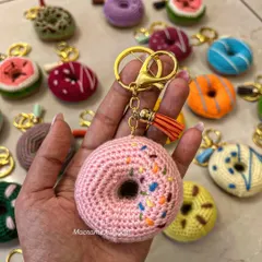 This strawberry-sprinkle donut keychain is one of our most popular designs. It's a perfect small gift, party favor, or a little something to treat yourself.