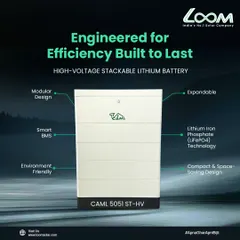 Engineered for efficiency and built to last. Our CAML high-voltage stackable lithium battery features a modular design, LiFePO4 technology, and a smart BMS, making it a perfect energy storage solution.