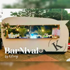 Meet our 'BarNival' trailer, a fully equipped mobile cocktail bar that brings a unique and fun vibe to any outdoor event. It's perfect for house parties, festivals, and weddings, offering a complete bar experience on wheels.