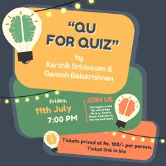 Poster for 'Qu for Quiz' with a special theme on sports.