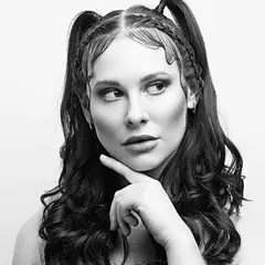 A black and white fashion portrait where makeup defines the features. I focused on contouring and a clean, defined eye and lip to create a timeless and striking image.