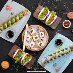 A great menu photo should tell a story of variety and abundance. For this Asian food spread, I carefully arranged each dish, from sushi to bao, to create a balanced and visually exciting composition. This kind of top-down shot is perfect for showcasing a restaurant's diverse offerings.