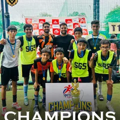 Our Under 15 team celebrating their championship win at the Bombay Super Cup. Their teamwork and spirit on the field were unmatched throughout the tournament.