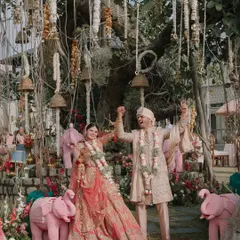The pure, unscripted joy of Apsara and Pranjal right after their varmala. These are the real, energetic moments that make a wedding day so special.