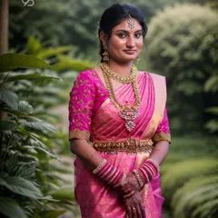 Crafting dreams into reality. A closer portrait of my client on her engagement day, shining in her bespoke pink blouse with intricate sleeve embroidery.