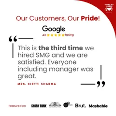 Mrs. Kirtti Sharma has used my services three times and is still a satisfied customer. It's this loyalty that makes me proud and pushes me to keep my service great, from the manager to the packing team.