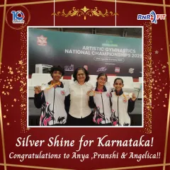 Silver for Karnataka, powered by RnR Fit. We are incredibly proud that 50% of the Junior Girls Artistic Gymnastics team that won silver at the Nationals are our trainees, showcasing the high caliber of our coaching.