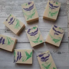 My Blooming Lavender soaps are like a piece of art. Each bar features a unique, hand-poured swirl of purple and green, scented with a calming blend of lavender and citrus essential oils for a truly relaxing bath.
