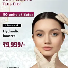 For a refreshed and hydrated look, this Eid offer combines 20 units of Botox with a Hydraulic Booster session. It's perfect for smoothing fine lines and giving your skin a deep surge of moisture.