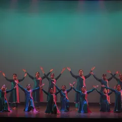 A synchronized group performance by our younger students at SparkLights. Their coordinated movements and vibrant costumes light up the stage, showcasing what they learned in our kids' batches.