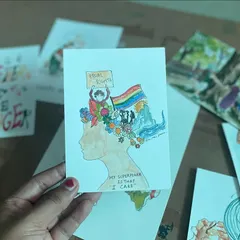 This small illustration, created for an organization I admire, carries a big message: "My superpower is that I care." I love creating custom art that captures the values and spirit of people and communities doing important work.