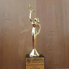 The Social Woman Entrepreneur Award trophy from FKCCI. This award recognizes our work in using dance for social outreach and empowerment.