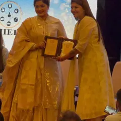 Our franchisee, Sweety Shreejesh Ayathan, accepting the Pillars of Maharashtra Award on behalf of The Bake Shop. We are incredibly proud of our team and their hard work.