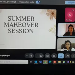 The title slide from my power-packed Summer Makeover Session. These workshops are designed to be fun, energetic, and full of practical style advice.