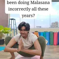 Do you know you've been doing Malasana incorrectly all these years? Practicing yoga is not as important as practicing it correctly. This image highlights a common mistake to help you refine your posture.