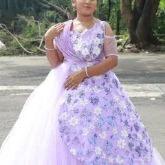 An elegant lavender gown paired with soft, romantic makeup. This is a perfect example of the event-ready looks our students learn to create.