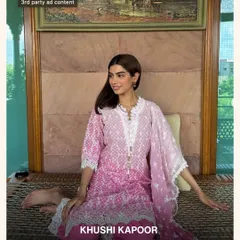 You know it’s a must have when Khushi Kapoor picks it. She looks absolutely stunning and so comfy in my pink Venna Kurta Set. This is the perfect look for a daytime event or a festive puja.